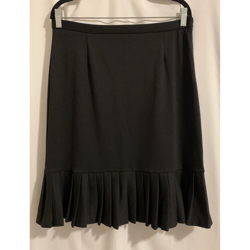 Elementz Womens Size Large Skirt Black Pleated Hem New Modest 90’s